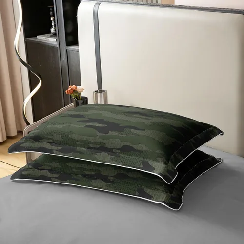 Miniatura 6 de jejeloiu Funda de edredón de camuflaje 100% algodón, tamaño individual, ropa de cama de camuflaje, juego de funda de edredón de algodón