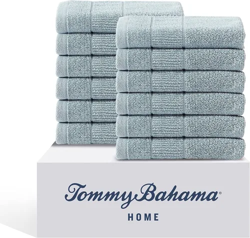 Miniatura 20 de Tommy Bahama - Toallas de baño, 100% algodón suave y absorbente, resistentes a la decoloración y a la decoloración, toallas de baño de peso medio