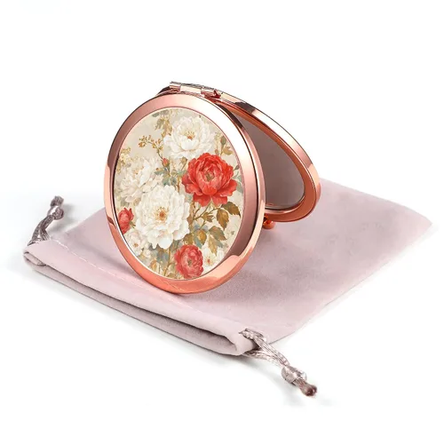 Miniatura 21 de Espejo Compacto Oro Rosa Espejo de Maquillaje Mini Espejo de Bolsillo Plegable Espejo de Mano Portátil de Doble Cara 2x 1x Aumento para Mujeres