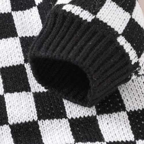 Miniatura 7 de SAYOO Mameluco de punto unisex para bebé, niña, niño, overol de punto a cuadros, de una pieza, suéter con botones
