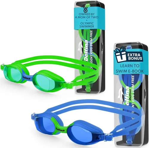 Miniatura 6 de Delfina Gafas de natación para niños de 2 a 7 años, cómodas, sin fugas, antivaho para niños para nadar Azul