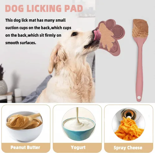 Miniatura 4 de Alfombrilla para lamer perros y gatos – Almohadilla para lamer de alimentación lenta con ventosas, silicona de grado alimenticio para baño, aseo