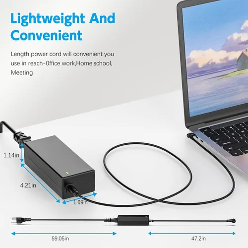 Miniatura 7 de Cargador para portátil de 45 W, 20 V, 2.25 A, compatible con Lenovo Ideapad 100 110 110s 120s 310 320 320s 330 330s 510 510s 710s; Yoga 710 11 14