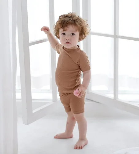 Miniatura 4 de AVAUMA - Conjunto de pijama acanalada para niños y niñas, de ajuste ceñido, para uso diario