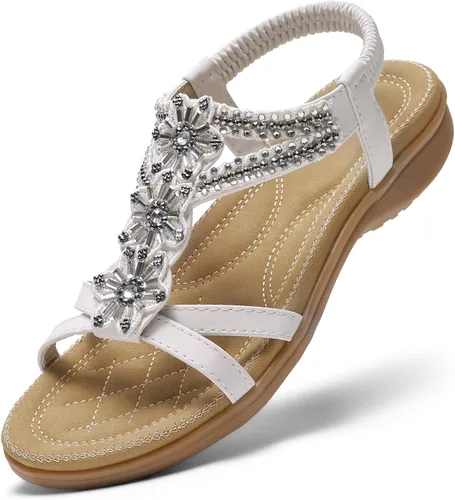 Miniatura 14 de Littleplum Sandalias para mujer hechas a mano con soporte de arco de verano, sandalias cómodas para caminar ortopédicas bohemias