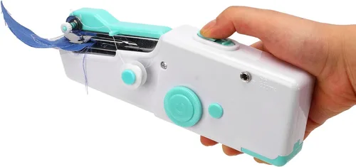 Miniatura 3 de Jeanoko Mini máquina de coser portátil, máquina de coser de mano, multiusos, máquina de coser portátil inalámbrica para principiantes, niños