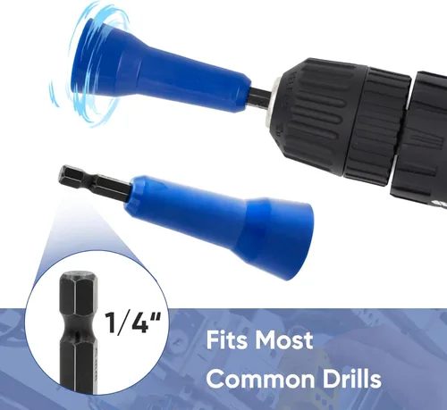 Miniatura 6 de Tornador de tuerca de alambre, herramienta para taladro y conector de alambre con mandril de 1/4 pulgadas (azul)