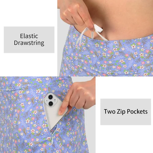 Miniatura 10 de ANIVIVO Faldas pantalón para mujer de 20 pulgadas de longitud a la rodilla, faldas deportivas de pickleball para tenis, golf y pickleball