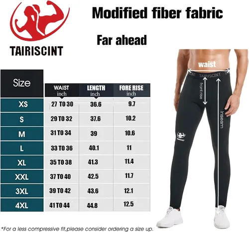 Miniatura 2 de TAIRISCINT Los pantalones de compresión de tela de alto rendimiento para hombre son adecuados para correr, fitness, voleibol en cuclillas, tenis.