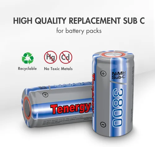 Miniatura 5 de Tenergy Propel Sub C 3800mAh NiMH Batería recargable