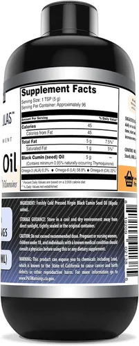 Miniatura 2 de Amazing Formulas Aceite de semilla negra de 16 onzas, aceite de semilla de comino negro prensado en frío natural de Nigella Sativa 100% genuina, sin