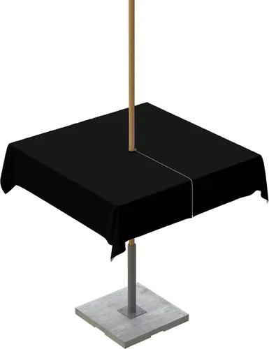 QueenKer Mantel para exteriores con agujero para paraguas, mesas cuadradas negras de color sólido, colección de mesa impermeable para patio, jardín,