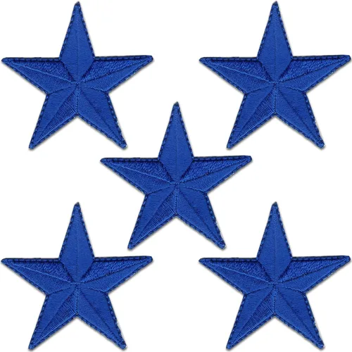 Miniatura 22 de Laughing Lizards Parches bordados con estrellas para planchar para ropa, chaquetas, mochilas y decoraciones (negro, 1 pulgada)