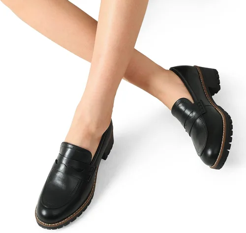 Miniatura 7 de DREAM PAIRS Womens Loafers, Slip On Platform Chunky Penny Heeled Loafers for Women Dressy and Work, Womens Business Casual Shoes