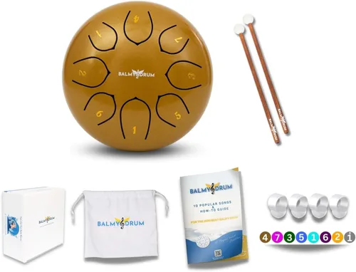 El Balmy Drum - Tambor de Lengua de Acero de 6 Pulgadas de 8 Notas, Instrumento de Tambor de Acero, Tambores para Niños y Adultos, Juego de Tambor