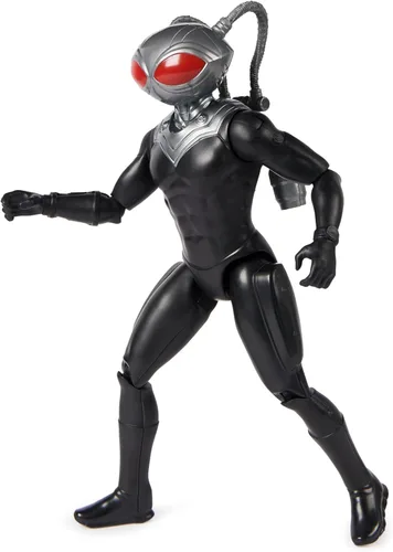 DC Comics, Aquaman - Figura de acción de Manta negra, 12 pulgadas, escultura detallada, estilo de película, fácil de posar, juguetes coleccionables