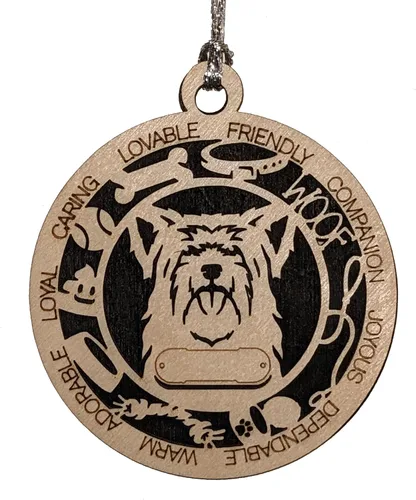 Miniatura 85 de Adorno de Navidad personalizado de madera para perro de 3 pulgadas, nombre y texto personalizables, hecho a mano en Estados Unidos, diseño de corte
