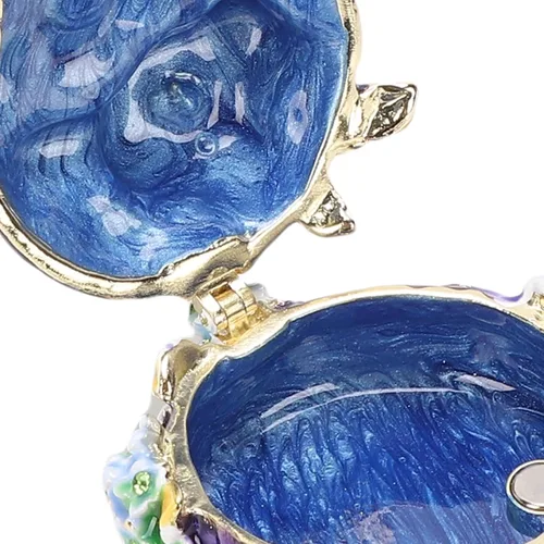 Miniatura 8 de Yosoo Exquisite Flower Enamel Jewelry Box, Zinc Alloy Decorative Jewelry Box Trinket Organizer for Rings Earrings