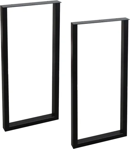 Miniatura 25 de MBQQ Patas para muebles de 15.7" de altura 17.7" de ancho, tubo cuadrado rústico decorativo, patas de mesa de metal resistente, patas de escritorio