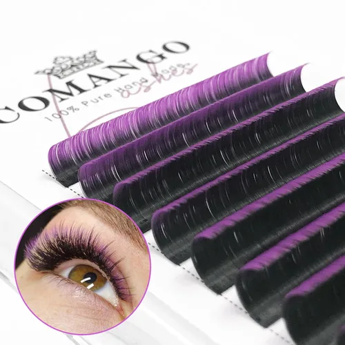 Miniatura 38 de CoMango Easy Fan - Extensiones de pestañas rizadas C/D de 0.05/0.003 in, pestañas de volumen que florecen automáticamente, color negro mate 2D-20D