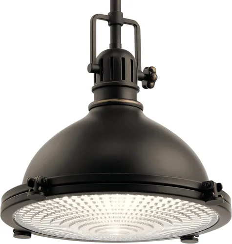 Miniatura 3 de Kichler Hatteras Bay 11" 1 Lámpara colgante con lente Fresnel transparente Olde Bronze® Bronce antiguo