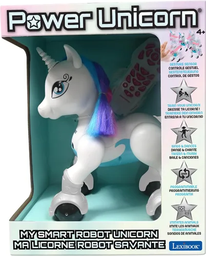 Miniatura 6 de LEXiBOOK Power Unicorn- Mi primer unicornio inteligente en entrenar, programable con control remoto, función de entrenamiento y control de gestos