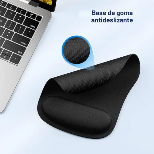 Miniatura 6 de TECKNET - Almohadilla para mouse con soporte de muñeca, ergonómica para videojuegos, alivio del dolor, portátil y cómoda, para computadora, Negro