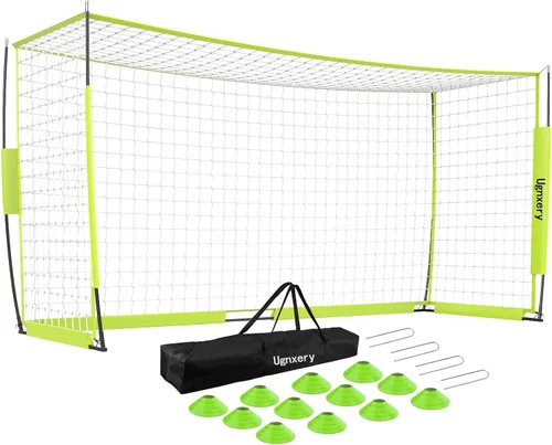 Miniatura 8 de Portería de fútbol portátil, red desmontable de 12 x 6 pies para patio trasero, equipo de entrenamiento de configuración rápida con 1 bolsa
