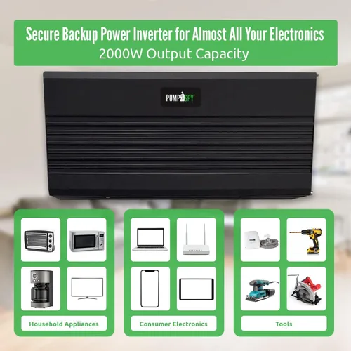 Miniatura 9 de PumpSpy Sistema de respaldo de batería de bomba de sumidero de 1500 W, sistema de respaldo seguro para emergencia y corte de energía, fuente