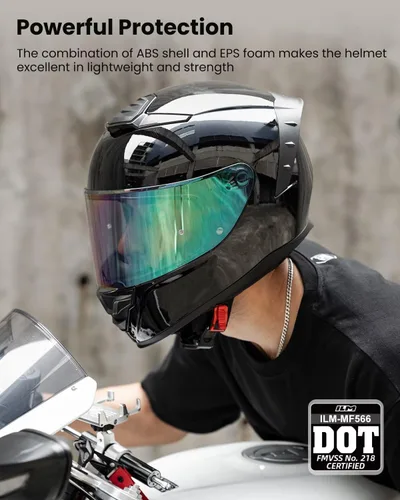 Miniatura 2 de ILM - Cascos de motocicleta de cara completa para hombres y mujeres, para deportes motorizados, moto, calle, carreras, aprobados por DOT