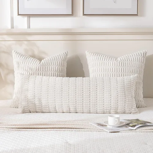 Miniatura 85 de Fancy Homi - Paquete de 2 fundas de almohada decorativas de color taupe de 22 x 22 pulgadas para sala de estar, sofá, cama, estilo rústico, bohemio