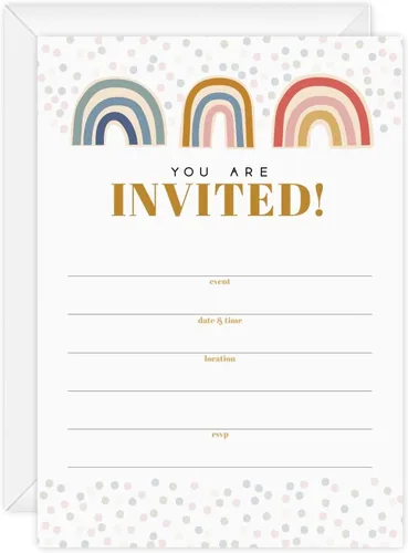 Miniatura 8 de Canopy Street Invitación de fiesta de relleno de llama, 25 invitaciones y sobres de cumpleaños de fiesta de llama, invitación de alpaca plana de 5 x