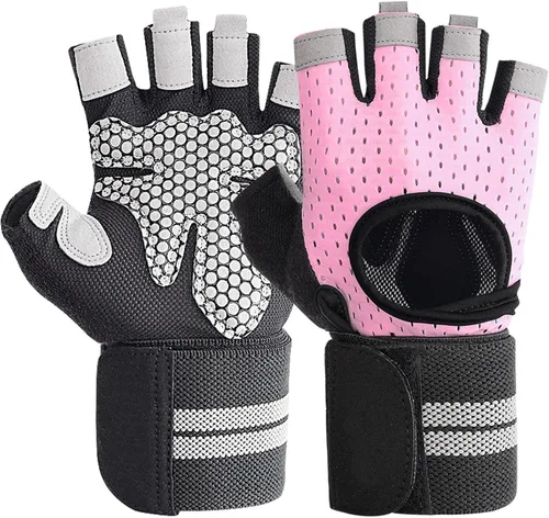 Miniatura 8 de SUJAYU Guantes de gimnasio para levantamiento de pesas para hombres y mujeres, guantes de entrenamiento transpirables, guantes de ejercicio