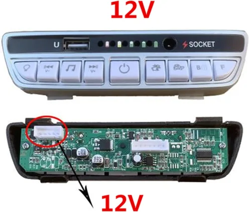 Miniatura 4 de Fuente de alimentación de vehículo eléctrico para niños de 12 V, interruptor de control central, conexión Bluetooth multifunción, fuente