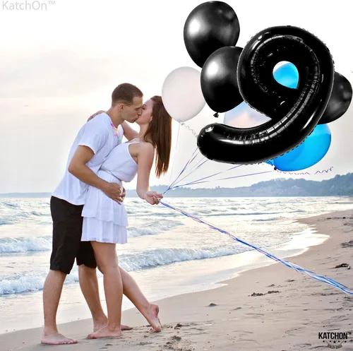 Miniatura 790 de KatchOn, Globo grande azul número 2 de 40 pulgadas Decoraciones de cumpleaños de Baby Shark para niño de 2 años Globo azul número 2 Globo