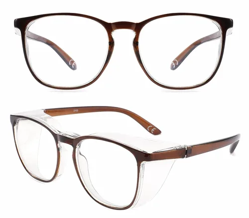 Alsenor Gafas de seguridad antiempañantes, gafas protectoras con bloqueo de luz azul, antipolvo, protección UV, para hombres y mujeres (marrón)