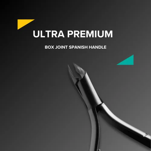 Miniatura 3 de Rui Smiths Pro Premium - Pinzas de cutícula de acero inoxidable profesionales, mango español, junta de caja redondeada, cromado mate, mandíbula