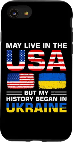 Miniatura 18 de Funda para iPhone 13 Pro Max con la bandera de Ucrania y la bandera de Estados Unidos con raíces ucranianas