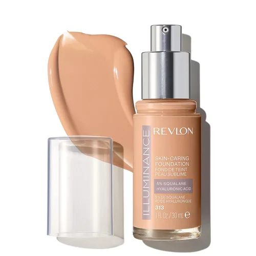 Revlon Illuminance - Base líquida para el cuidado de la piel, ácido hialurónico, fórmula hidratante y nutritiva con cobertura media, bronceado claro