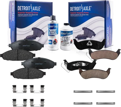 Miniatura 135 de Detroit Axle - Pastillas de freno de cerámica delanteras Reemplazo de pinza de freno derecha para Dodge Ram 1500 Dakota, Ram 1500 Classic - Juego