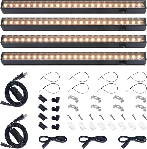 Miniatura 27 de Barrina Luz de cultivo para plantas de interior, luz solar de espectro completo, lámpara de crecimiento de 1 pie, bombillas LED de crecimiento, tira