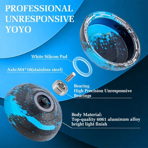 Miniatura 3 de FETESNICE Yoyo profesional de mariposa Y26 - Yoyo giratorio de dedo de doble modo receptivo/no responde, para niños, adultos y jugadores