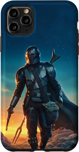 iPhone 11 Pro Max Star Wars The Mandalorian and Grogu Sunset Poster Case