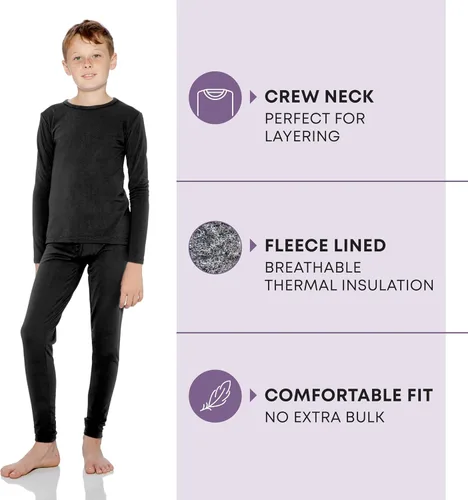 Miniatura 28 de Rocky Ropa interior térmica para niños, ropa interior larga para niños, capa base para clima frío/esquí