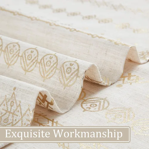 Miniatura 5 de SXZJTEX Cortinas de lino dorado para sala de estar, cortinas bohemias étnicas tribales geométricas celestiales con filtro de luz de 63 pulgadas