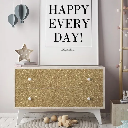 Miniatura 4 de CHIHUT Papel de Contacto con Purpurina Dorada Champán Despegar y Pegar Papel Tapiz con Purpurina Brillante Removible Autoadhesivo Papel Tapiz de Oro