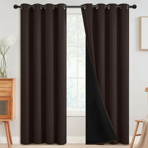 Miniatura 37 de SimpleHome - Cortinas opacas 100% para recámara, cortinas de ventana con ojales beige, con aislamiento térmico, cortinas de oscurecimiento