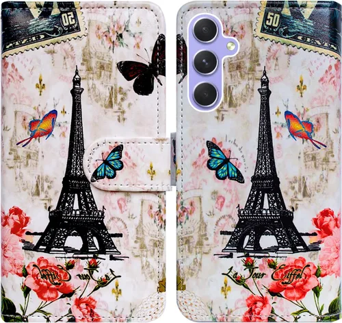 Miniatura 19 de Bcov Funda para Galaxy A54, diseño de pájaro negro y verde con tapa para teléfono con ranura para tarjeta y soporte para Samsung Galaxy A54 5G