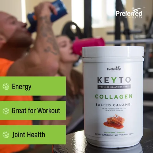 Miniatura 5 de Proteína de colágeno Keto en polvo con aceite MCT, apto para dieta cetogénica y paleo, péptidos de colágeno hidrolizados criados con pasto puro