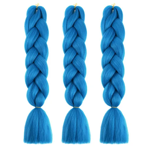 Miniatura 67 de Xiaofeng Extensiones de cabello trenzado coloridas Ombre de 61 cm, 3 unidades, trenzas Jumbo de alta temperatura para trenzas en zigzag y trenzas